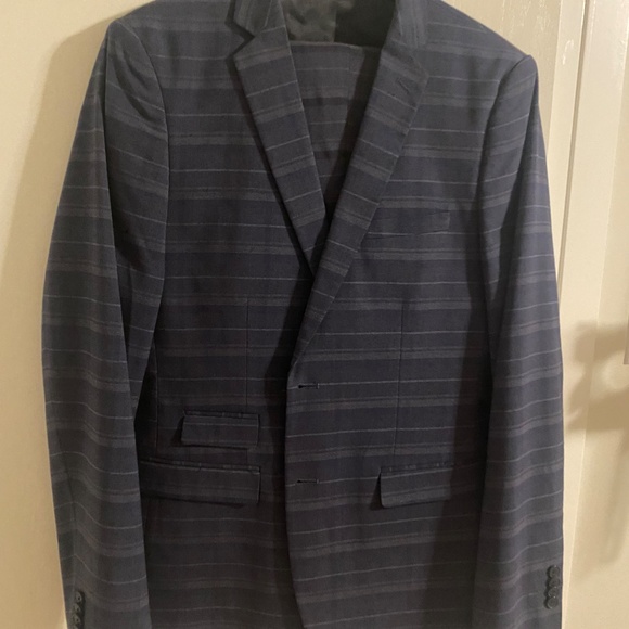 Mens French Connection Marine Check Suit - Picture 5 of 10